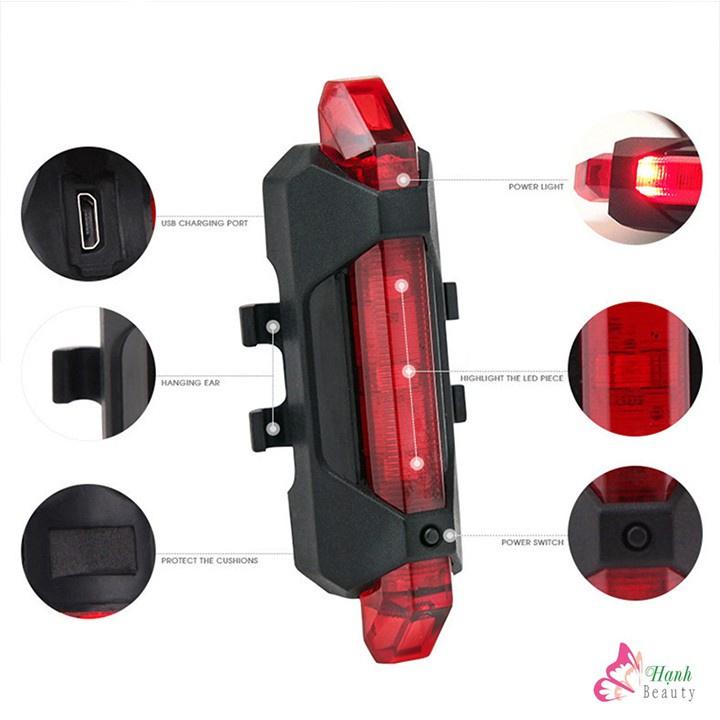 GIÁ SỈ Đèn chớp cảnh báo dài gắn đuôi xe đạp cổng sạc usb BS216 led tiết kiệm điện