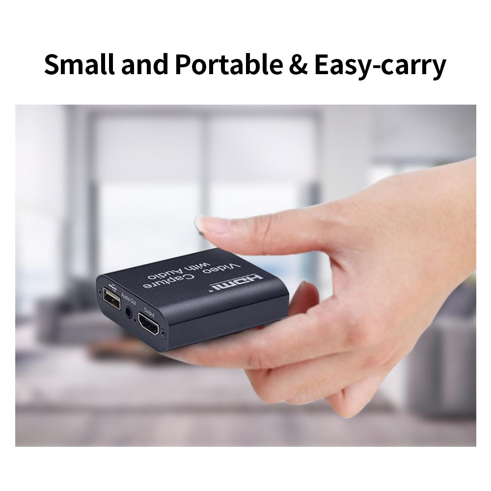 HD Video Capture Card with Audio HD to USB2.0 Capture Card 4K Input 1080P Output Support Live Streaming Game Video