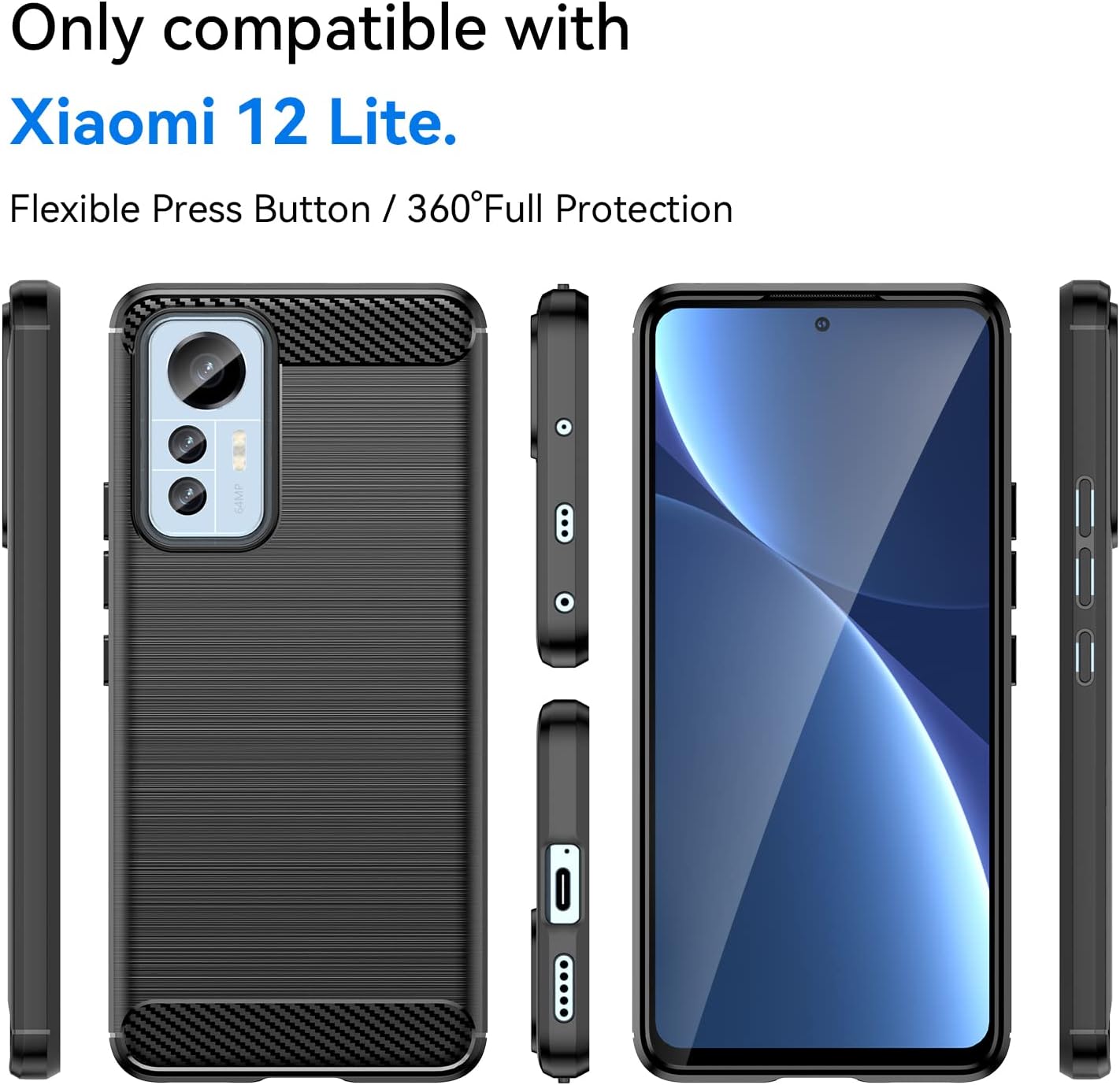 Ốp lưng chống sốc vân kim loại cho Xiaomi Mi 12 Lite 5G hiệu Likgus  - Hàng nhập khẩu