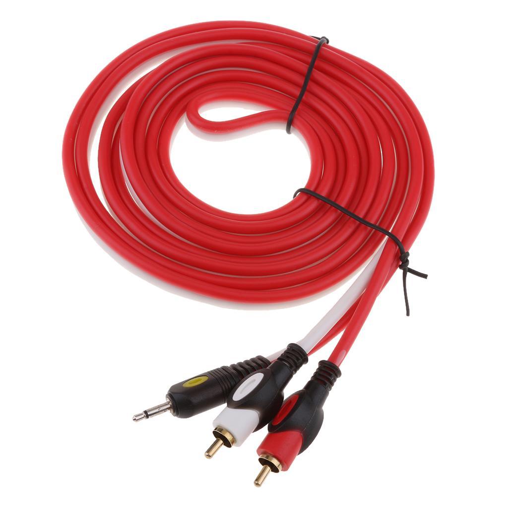 RCA Cable Dual Shielded 3.5mm Male To 2RCA Male Stereo Audio Y Cable 5Ft For