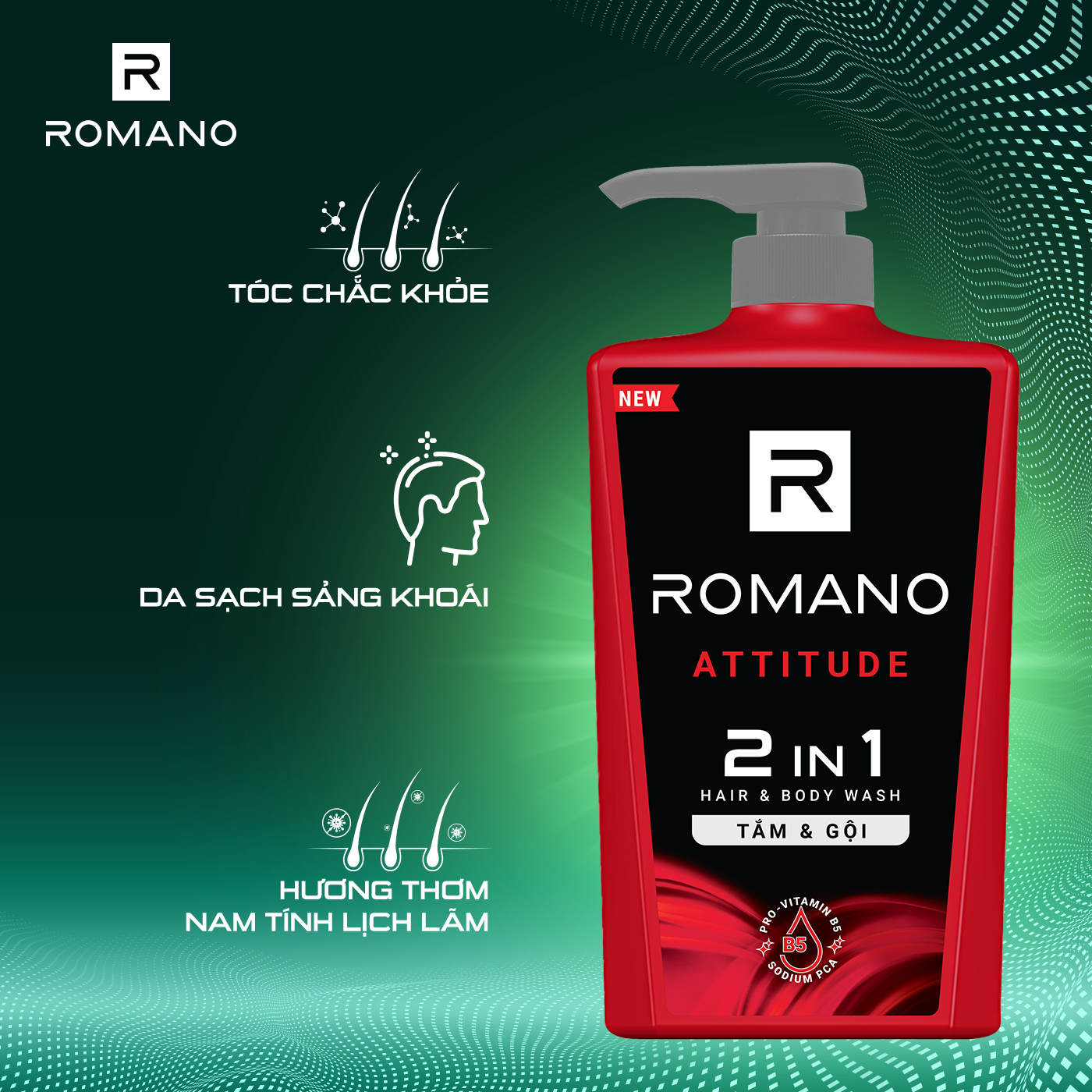 Tắm gội 2 trong 1 Romano Attitude 180g