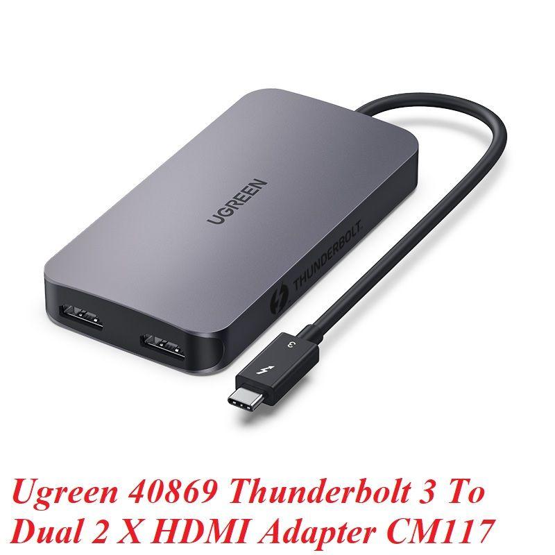 Ugreen UG40869CM117TK Thunderbolt 3 ra 2 cổng HDMI 4K 60Hz Bộ chuyển đổi - HÀNG CHÍNH HÃNG