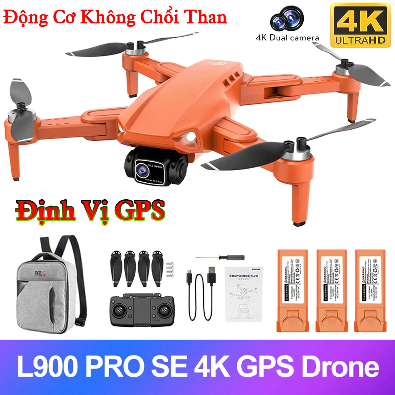 Flycam, Máy Bay Điều Khiển Từ Xa L900 SE MAX/L900 PRO SE Phiên Bản Nâng Cấp 2022, Cảm Biến Chống Va Chạm, Định Vị G P S Thời Gian Bay 25p, Động Cơ Không Chổi Than Tặng Balo Chống Sốc - Hàng Chính Hãng