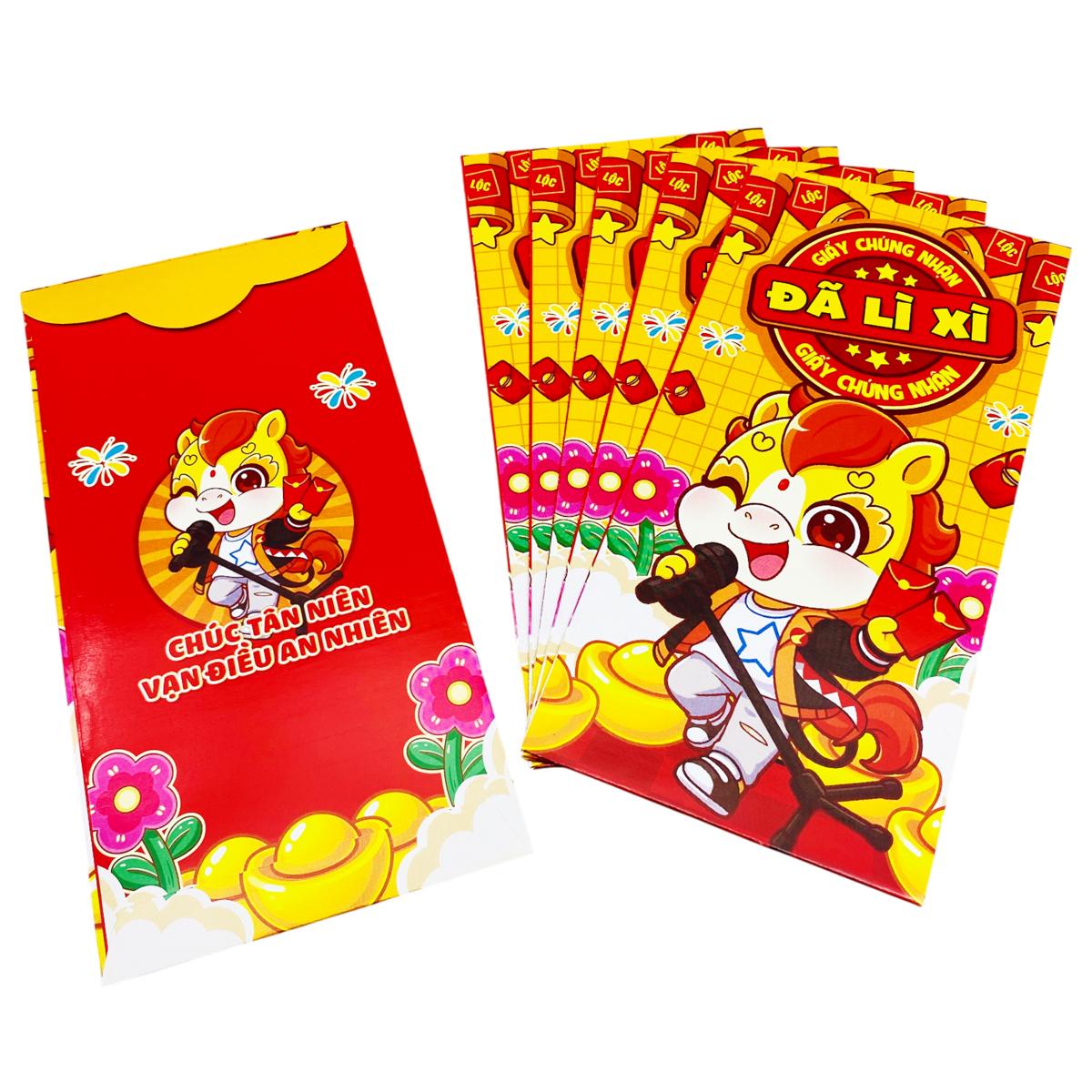 Bộ 6 Bao Lì Xì Tết Bính Ngọ 2026 - Teenage - Mẫu 47