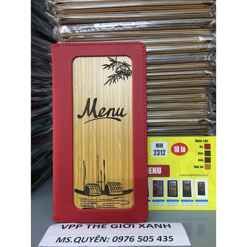 Bìa menu da may gỗ cao cấp 10 lá 2312 (12*23CM)