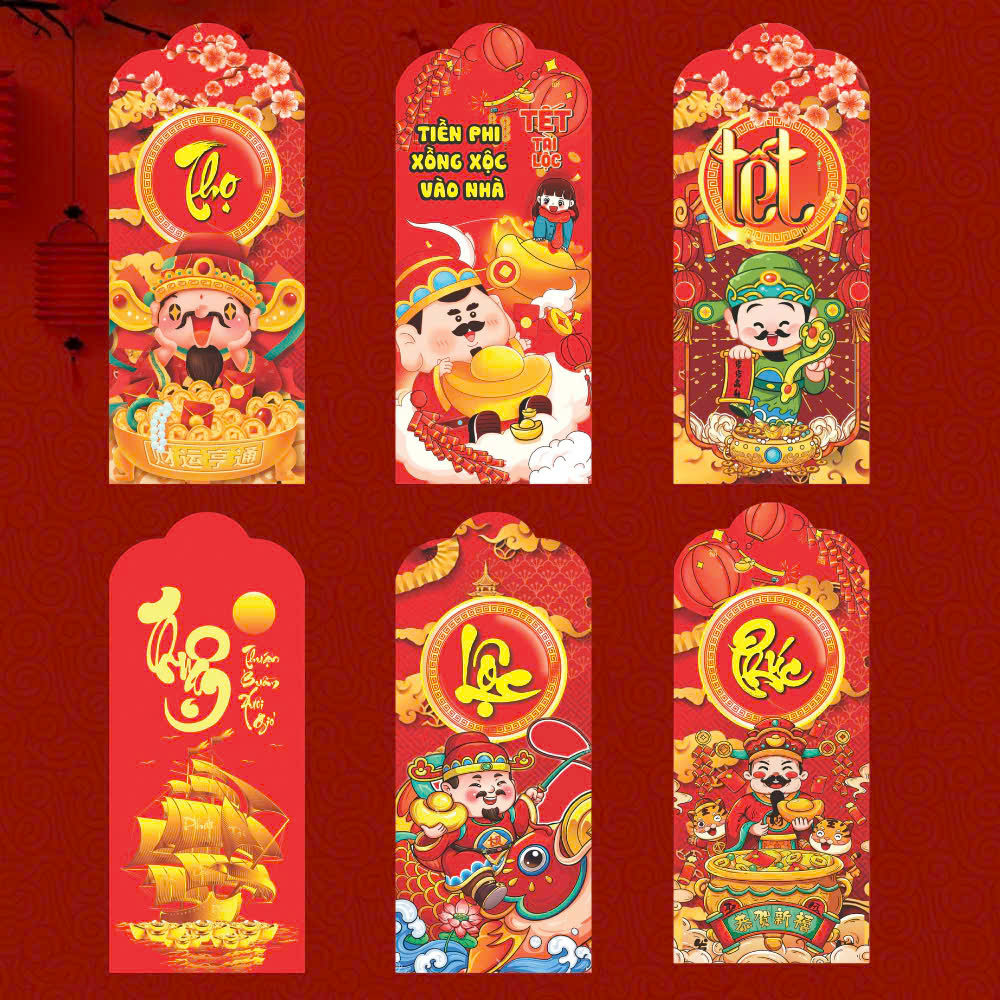 Set Bao Lì Xì Tết May Mắn Nhiều Mẫu Độc Lạ , Trend Mới Lạ