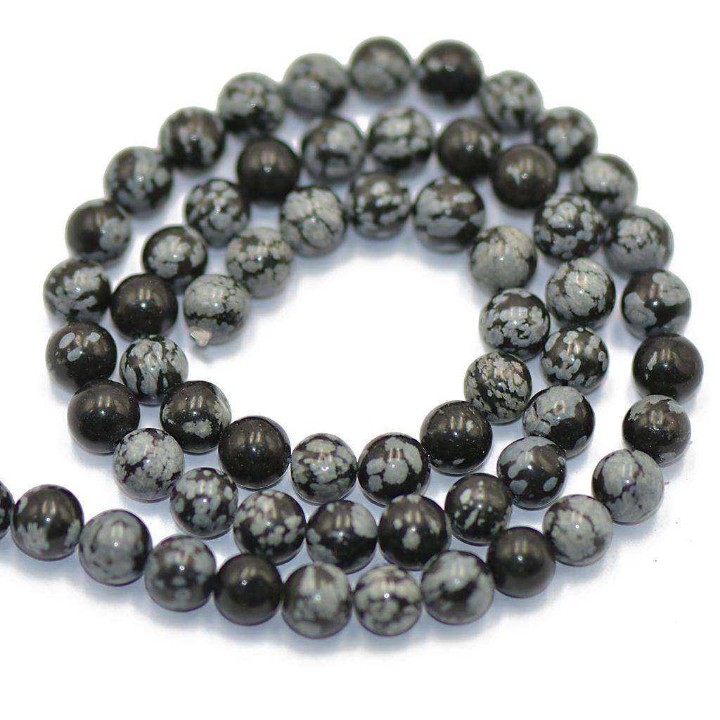 Obsidian Precious Stones Loose Round Beads Shutter 6 Mm / 15 Inches
