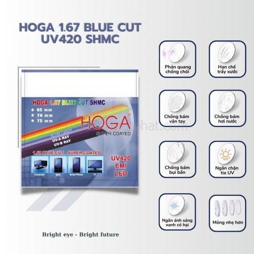 Tròng kính chống ánh sáng xanh Hoga Blue Cut UV420