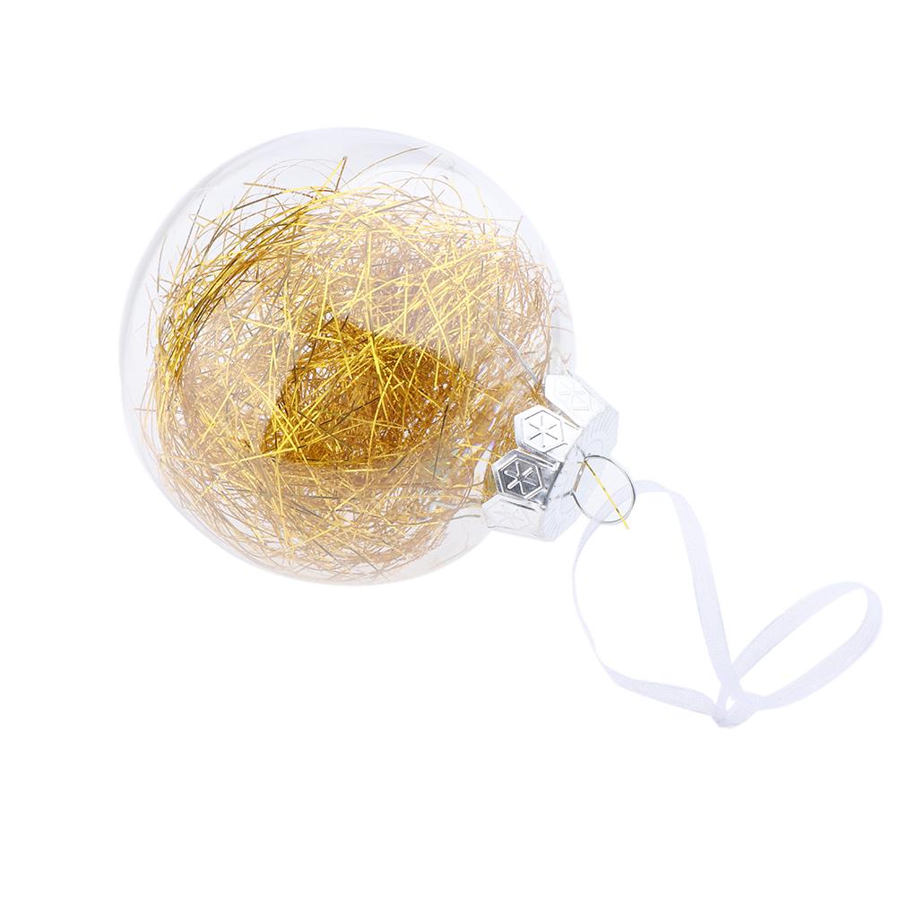 Clear Round Christmas Ball Refillable Xmas Bauble Tree Ornament