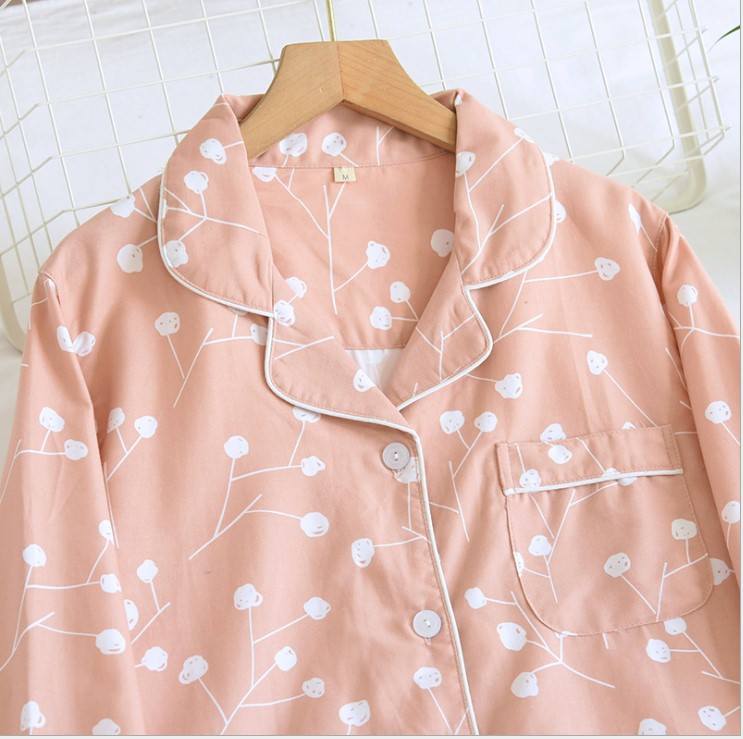 Pijama dài tay, Đồ bộ nữ mặc nhà cao cấp Azuno AZ1111 Chất Liệu Cotton Hè Thu