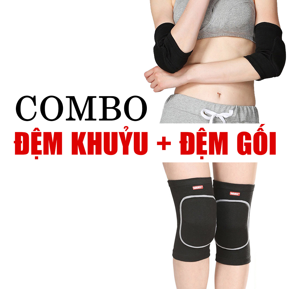 [Combo] Xỏ Khuỷu Tay và Bó gối có miếng đệm bảo vệ Aolikes - Hỗ trợ tập Yoga, Gym, chơi thể thao