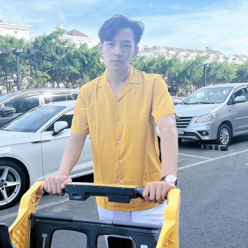 ÁO SƠ MI TAY NGẮN TRẮNG ĐEN BASIC CỔ VEST FORM RỘNG NAM NỮ UNISEX HÀN QUỐC MR SMILE 99 STREET STYLE ULZZANG