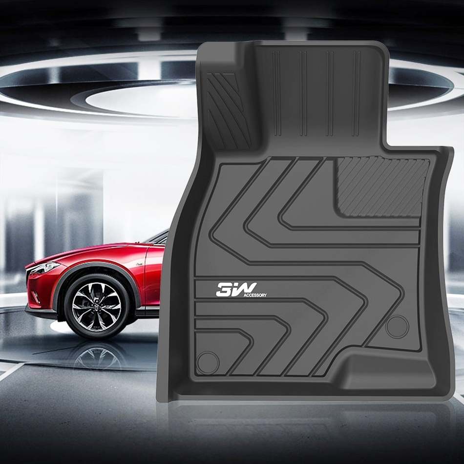 Thảm lót sàn xe ô tô Mazda CX-5 2017-2022 chất liệu nhựa TPE đúc khuôn ,nhãn hiệu Macsim 3W màu đen.
