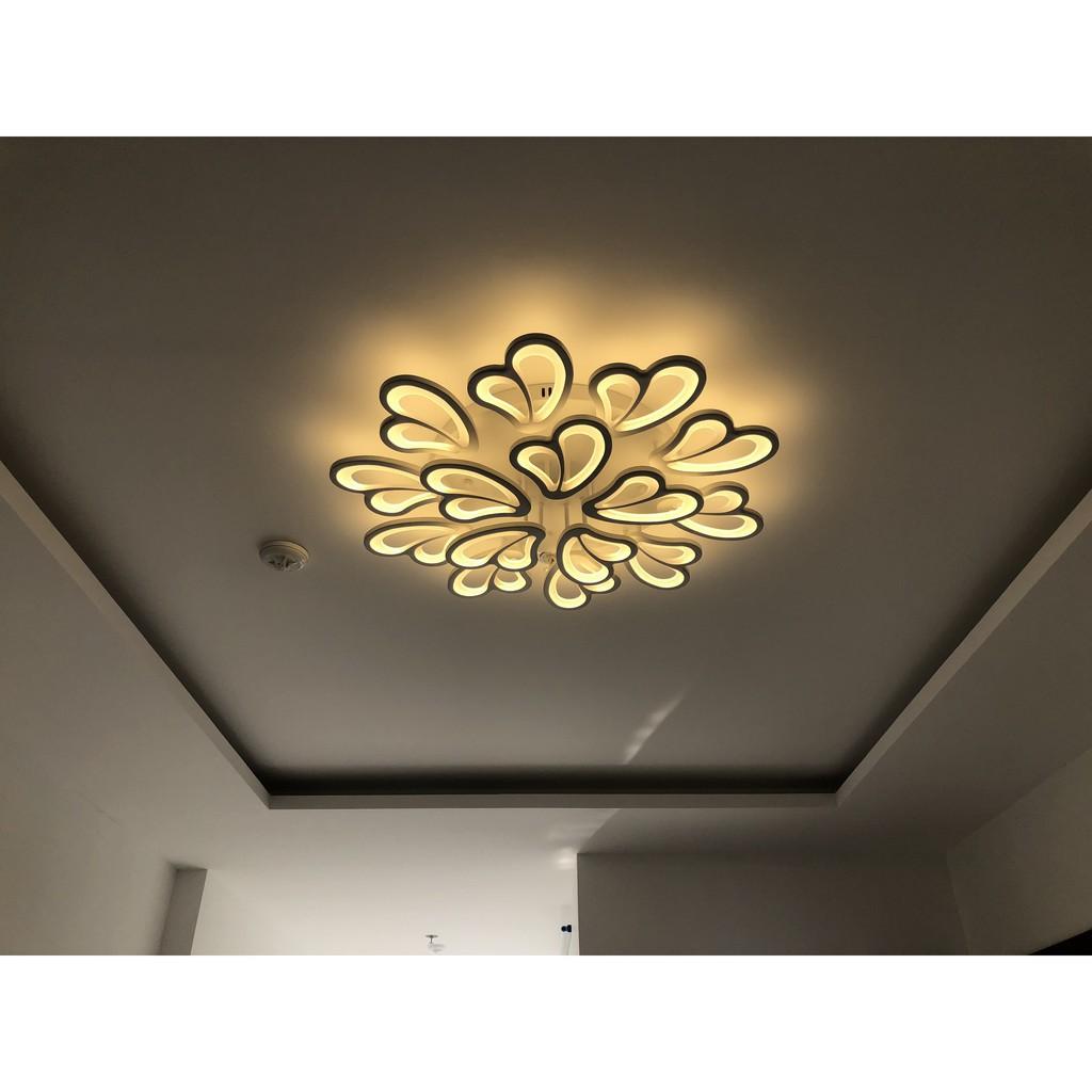 ĐÈN ỐP TRẦN trang trí, đèn LED phòng khách G15, 15 cánh 3 chế độ sáng kèm điều khiển từ xa