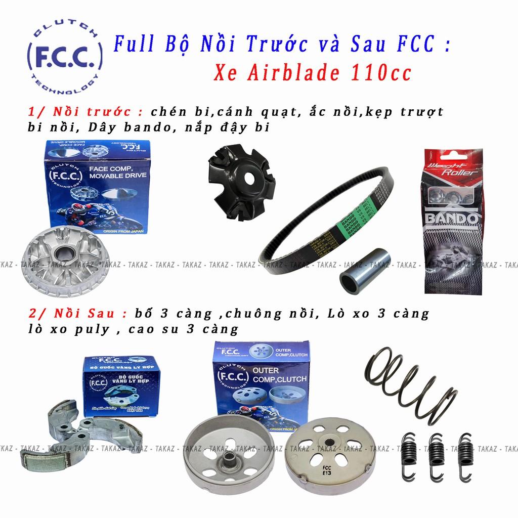 A4 Full bộ nồi FCC trước và nồi sau Honda Air Blade 110 Hàng FCC Công Nghệ Japan