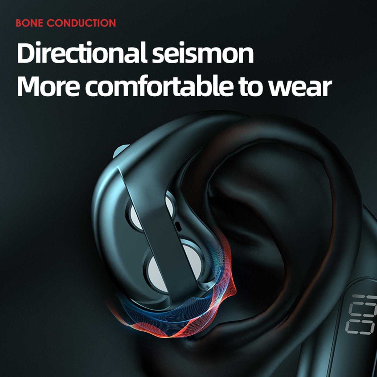 Open Ear Headphone Headset Noise Cancelling Handsfree Calling Stereo with Mic Sports Headset Sports Headphone for Workout Bicycling