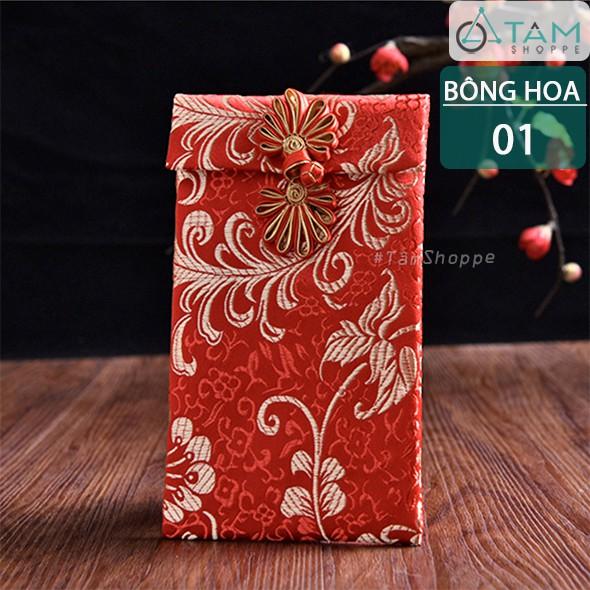SET 2 Bao lì xì đám cưới vải đỏ cao cấp