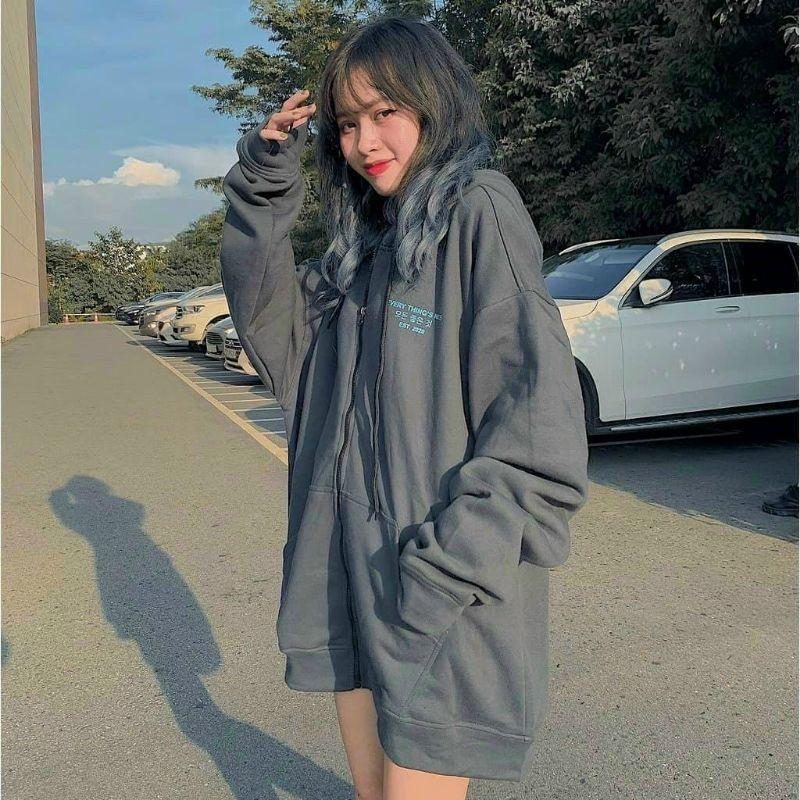 Áo hoodie mặt cười full zip unisex thời trang teen form rộng, mẫu áo khoác nỉ có mũ 2 lớp mới nhất hot trend