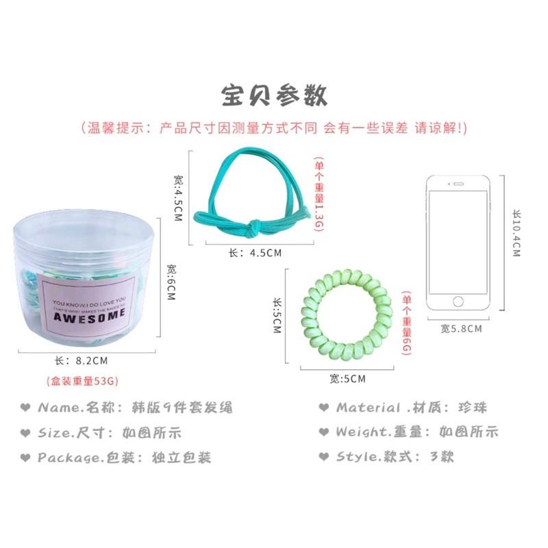 Hộp dây buộc tóc nhiều kiểu