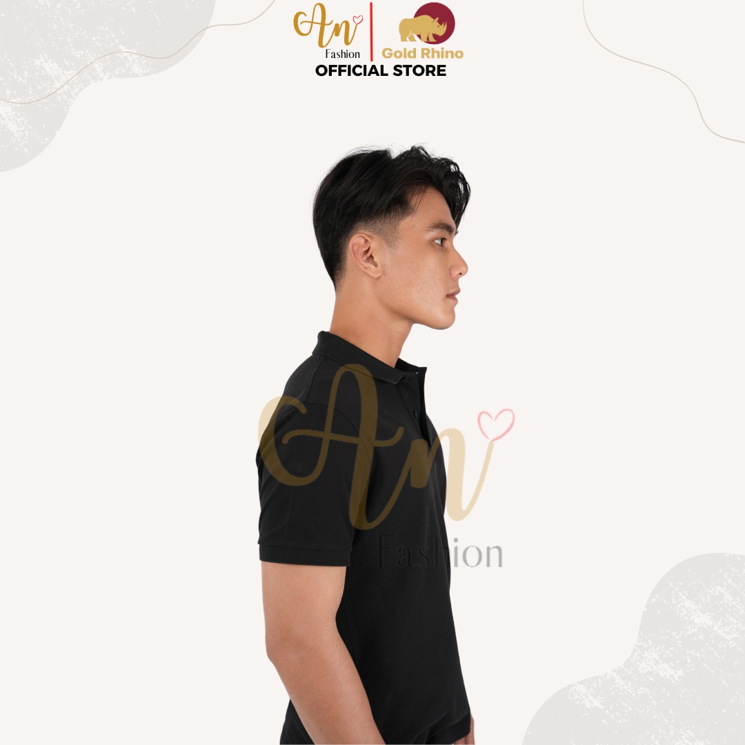 Áo Polo Nam Màu ĐEN Đơn Giản Nhưng Phong Cách Mạnh Mẽ Rất Đàn Ông Chất Vải 100% Cotton Cao Cấp - Gold Rhino