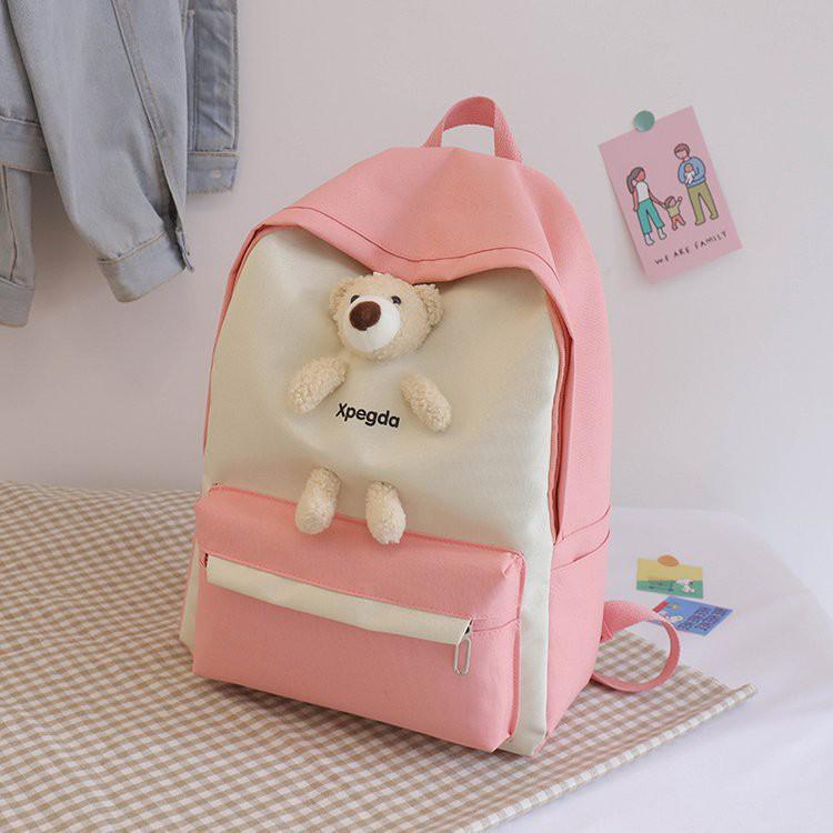 Balo Ulzzang Thời Trang Chống Nước XPEGDA + Tặng Gấu Xinh- B02