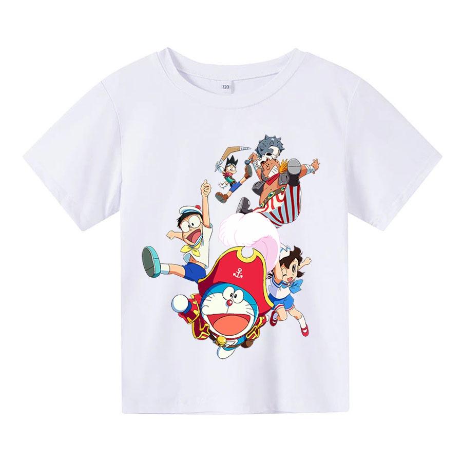 Áo thun trẻ em doraemon cướp biển 4 màu Có size người lớn, King Cotton