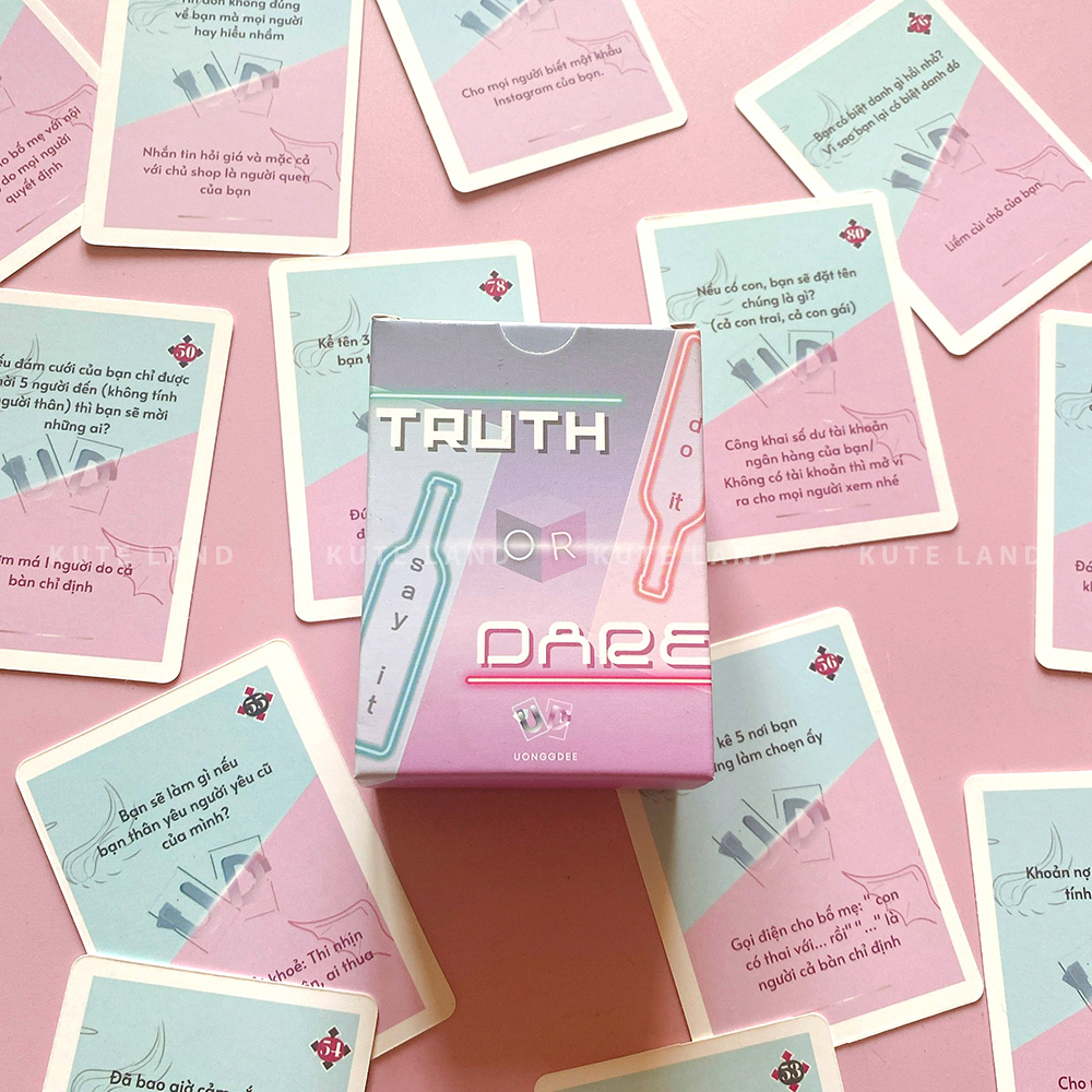 Bộ Bài Uống Đê Truth Or Dare Thách Hay Thật Drinking Game 40-80 Lá Dành Cho Nhóm Bạn Cặp Đôi Vui Chơi Tiệc Tùng