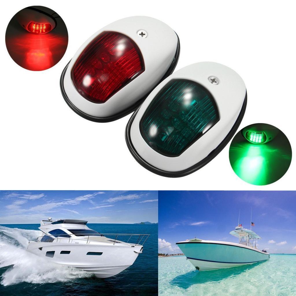 4 Pieces Boat Red Green LED Lights Maritime Lights