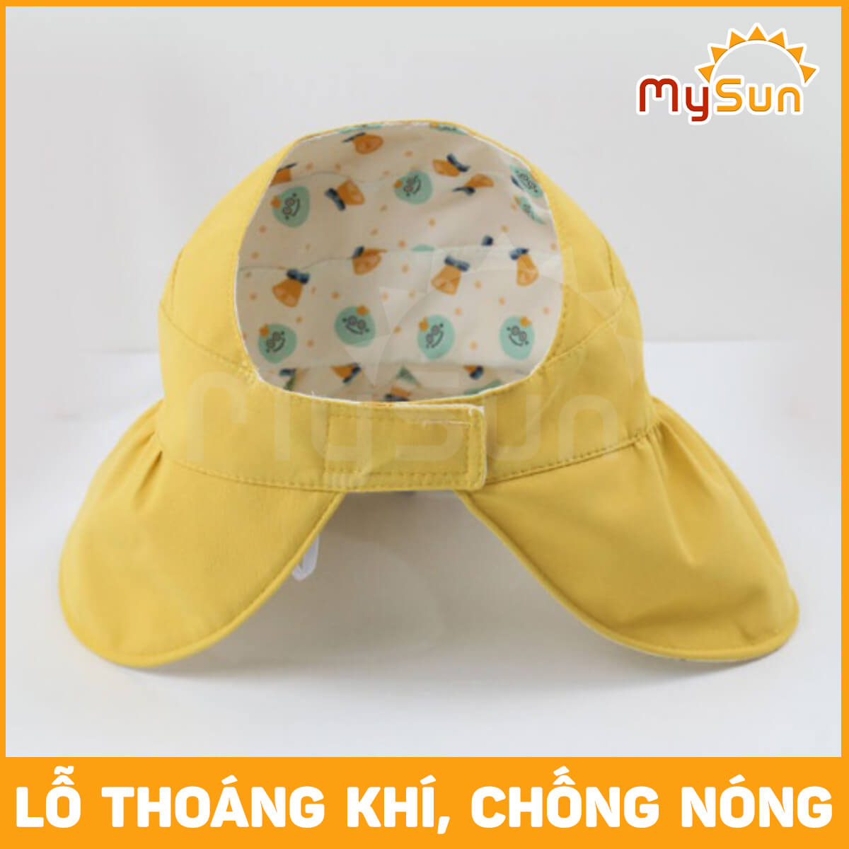 Mũ nón vải che chống nắng nửa đầu rộng vành kiểu Hàn Quốc cho bé gái, trai MySun