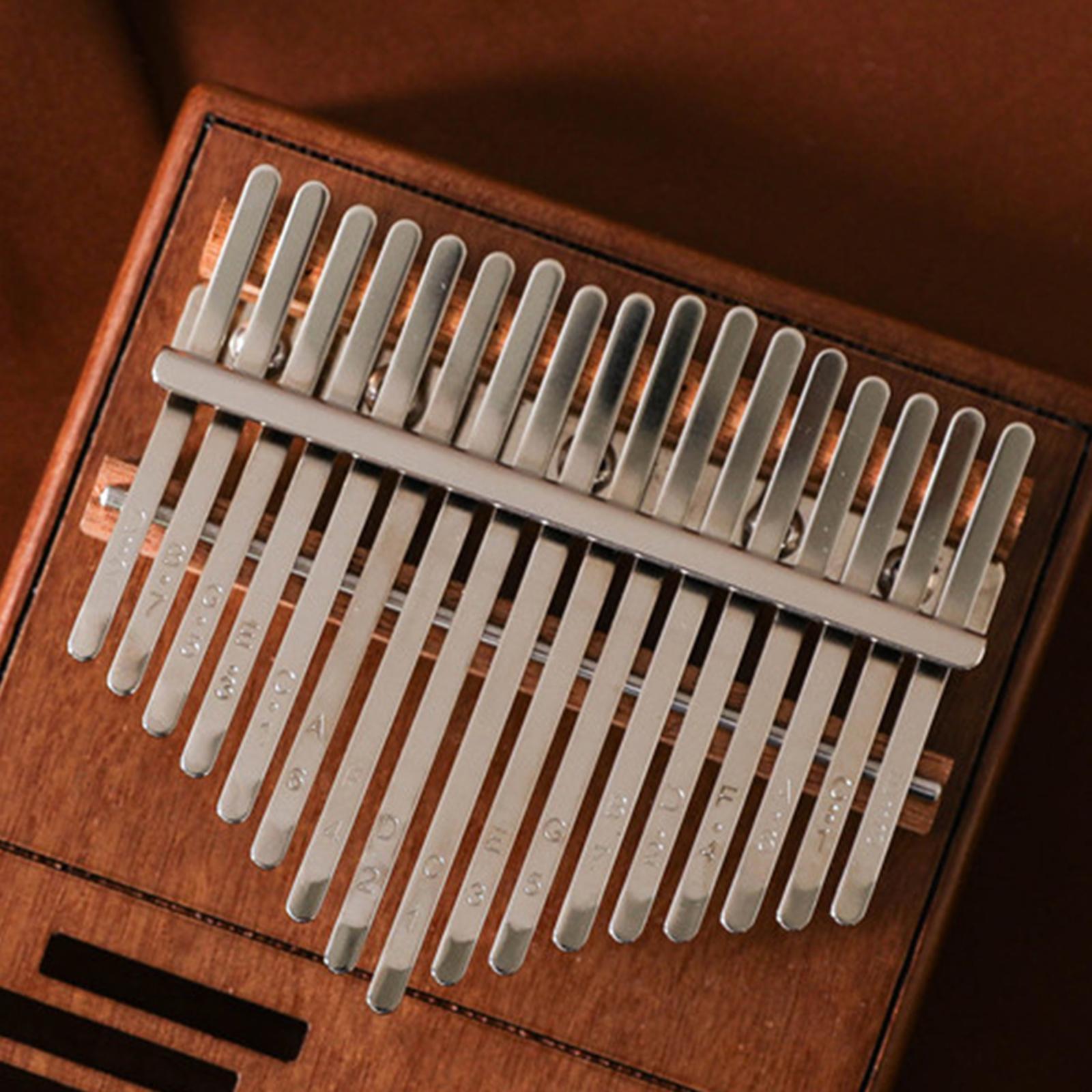 17 Keys Thumb Piano Finger Piano Mbira Musical Instrument Gift Brown
