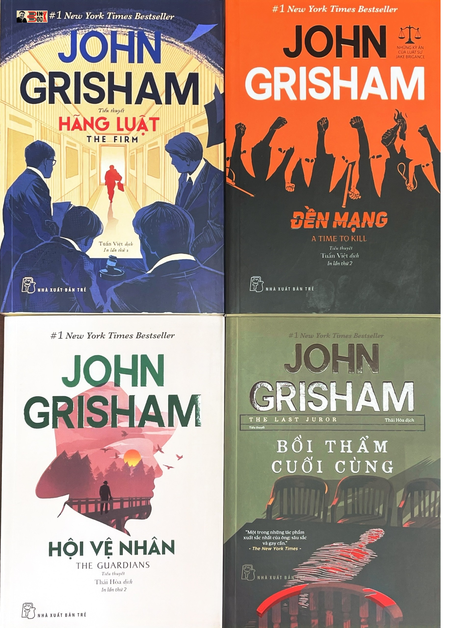 (Tái bản năm 2022)  [Combo 4q John Grisham] HÃNG LUẬT – ĐỀN MẠNG – HỘI VỆ NHÂN – BỒI THẨM CUỐI CÙNG – Nxb Trẻ - bìa mềm