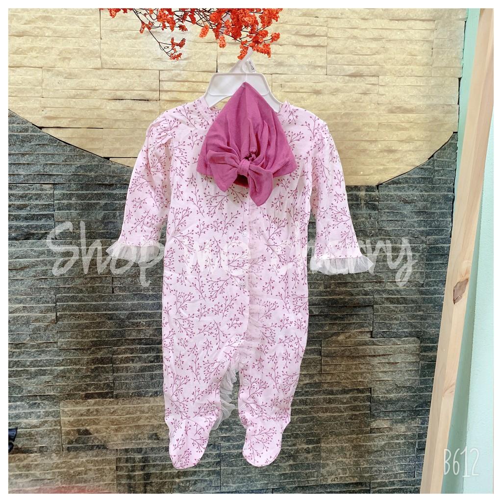 ️ ️Sét body kèm mũ chất cotton hàng dư xịn nguyên móc dành cho bé gái 4-10kg