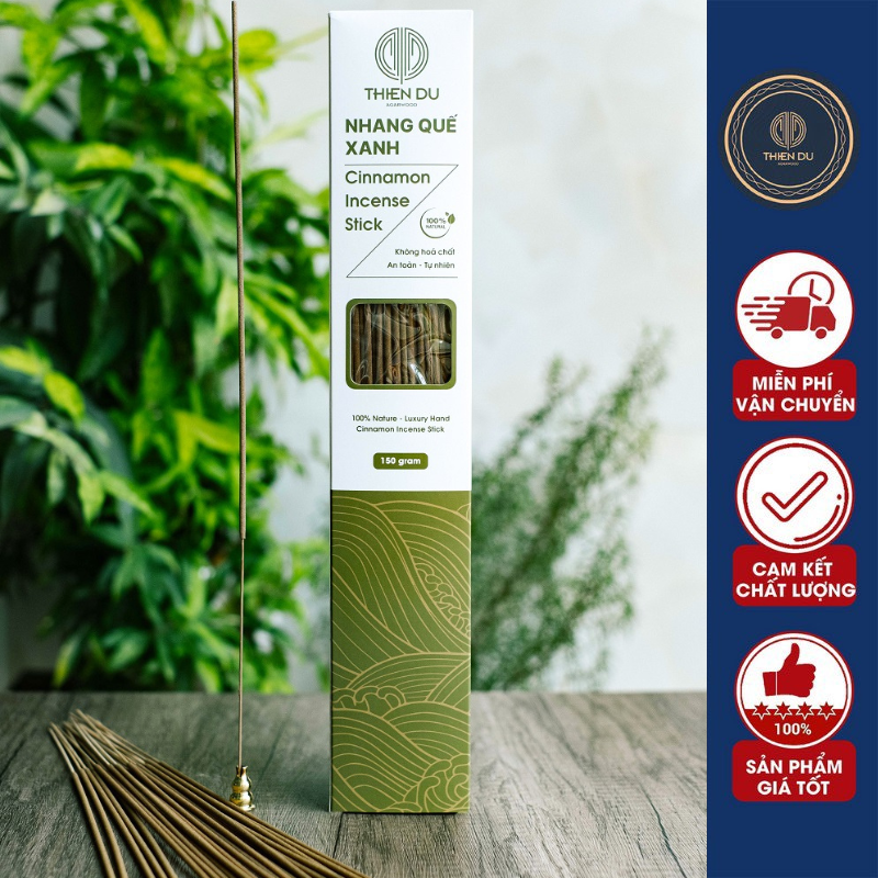 Nhang Lá Quế - Cinnamon Incense Stick - An Toàn Tuyệt Đối, Không Độc Hại, Ít Khói - Thiên Du Agarwood