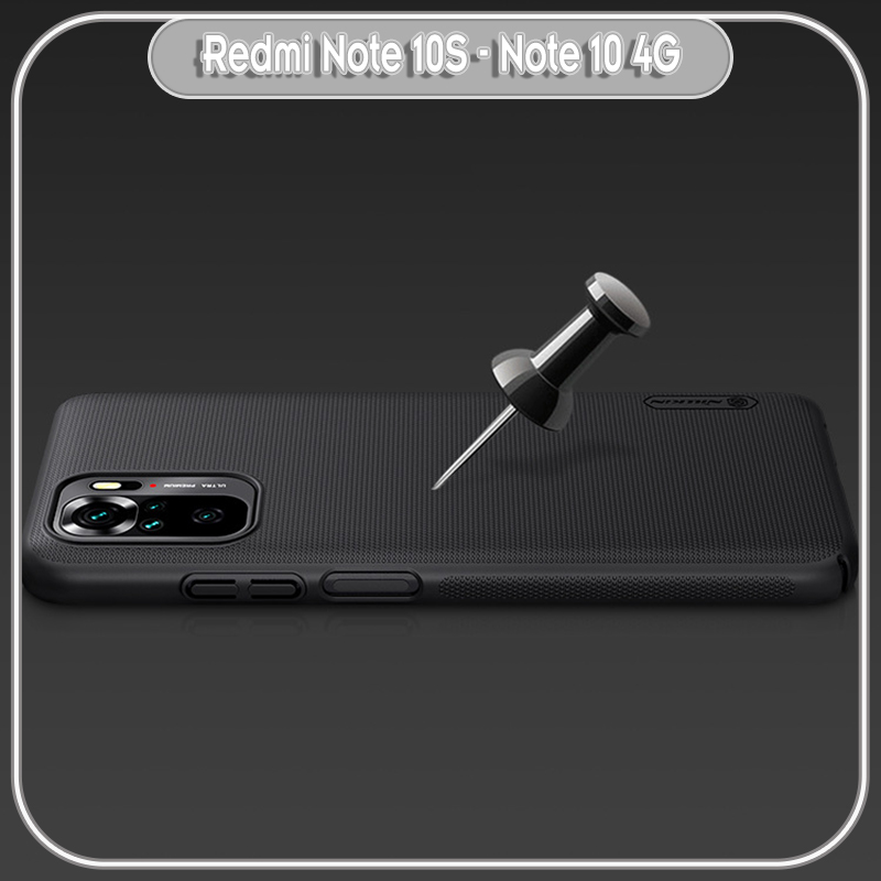 Ốp lưng cho Xiaomi Redmi Note 10S - Redmi Note 10 4G Frosted Shield nhựa PC cứng Nillkin , Vân nhám , chống vân tay - Hàng nhập khẩu