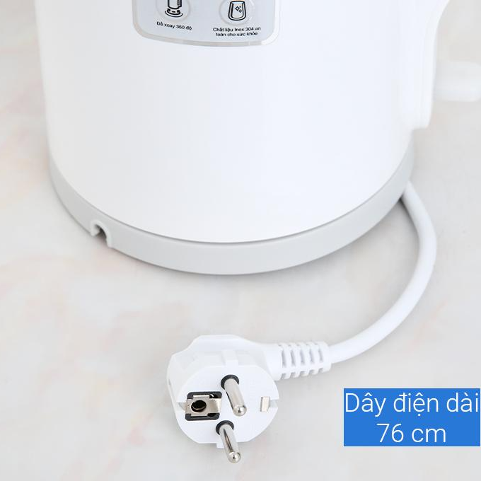 Bình đun siêu tốc Midea 1.7 lít MK-17DW - Trắng - Hàng Chính Hãng