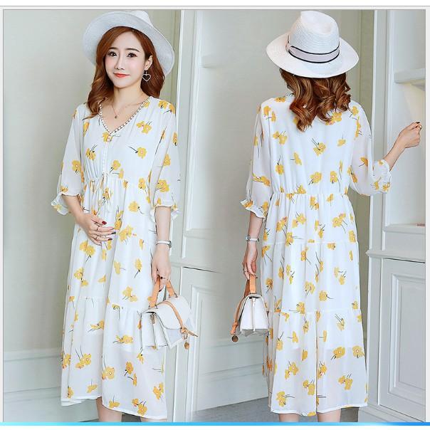 ĐẦM BẦU VÁY BẦU CÔNG SỞ VOAN 2 MÀU