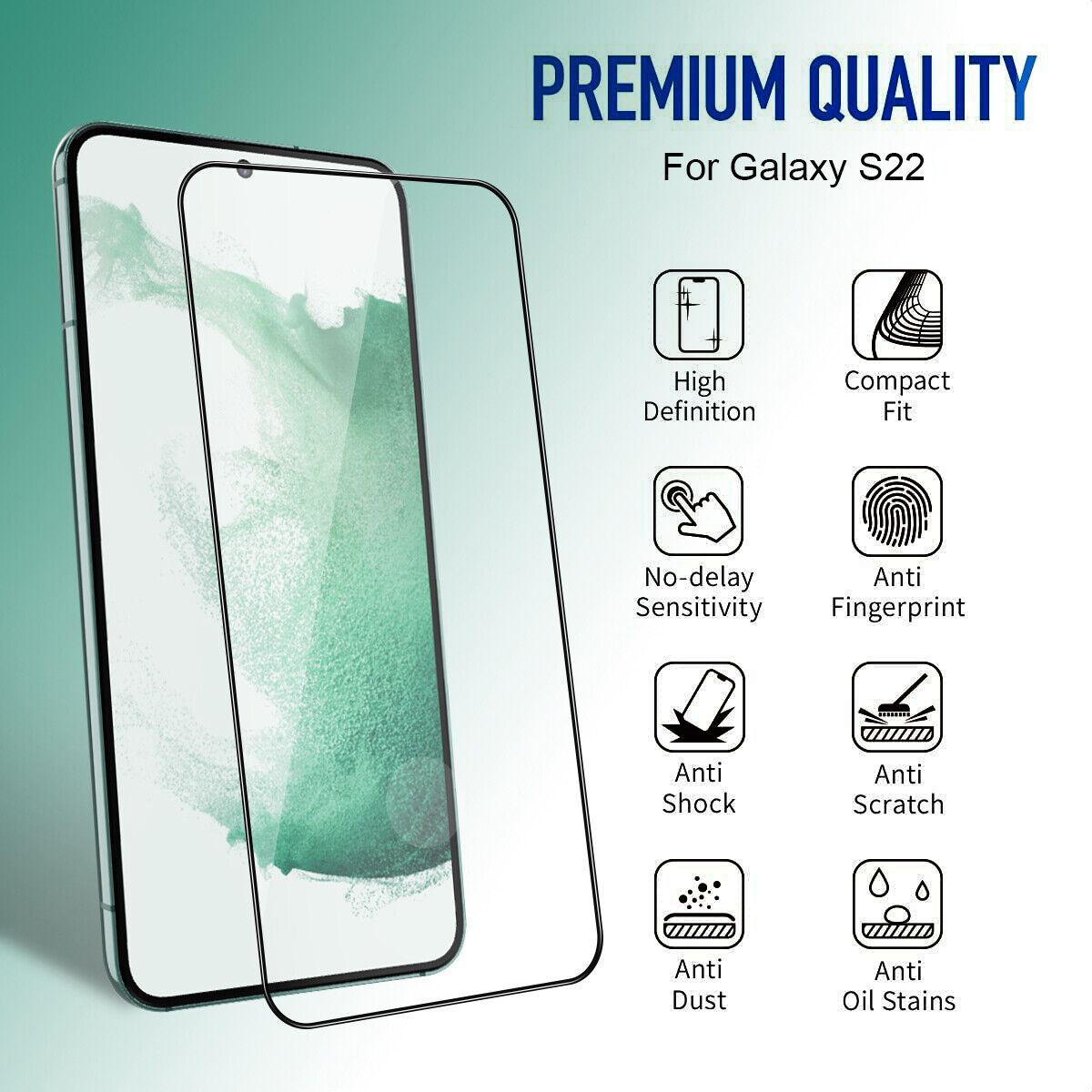 Miếng dán kính cường lực 3D cho Samsung Galaxy S22 / Galaxy S22 Ultra / Galaxy S22 Plus / Galaxy S22+ hiệu Kuzoom Protective Glass - mỏng 0.3mm, vát cạnh 2.5D, độ cứng 9H, viền cứng mỏng - Hàng nhập khẩu