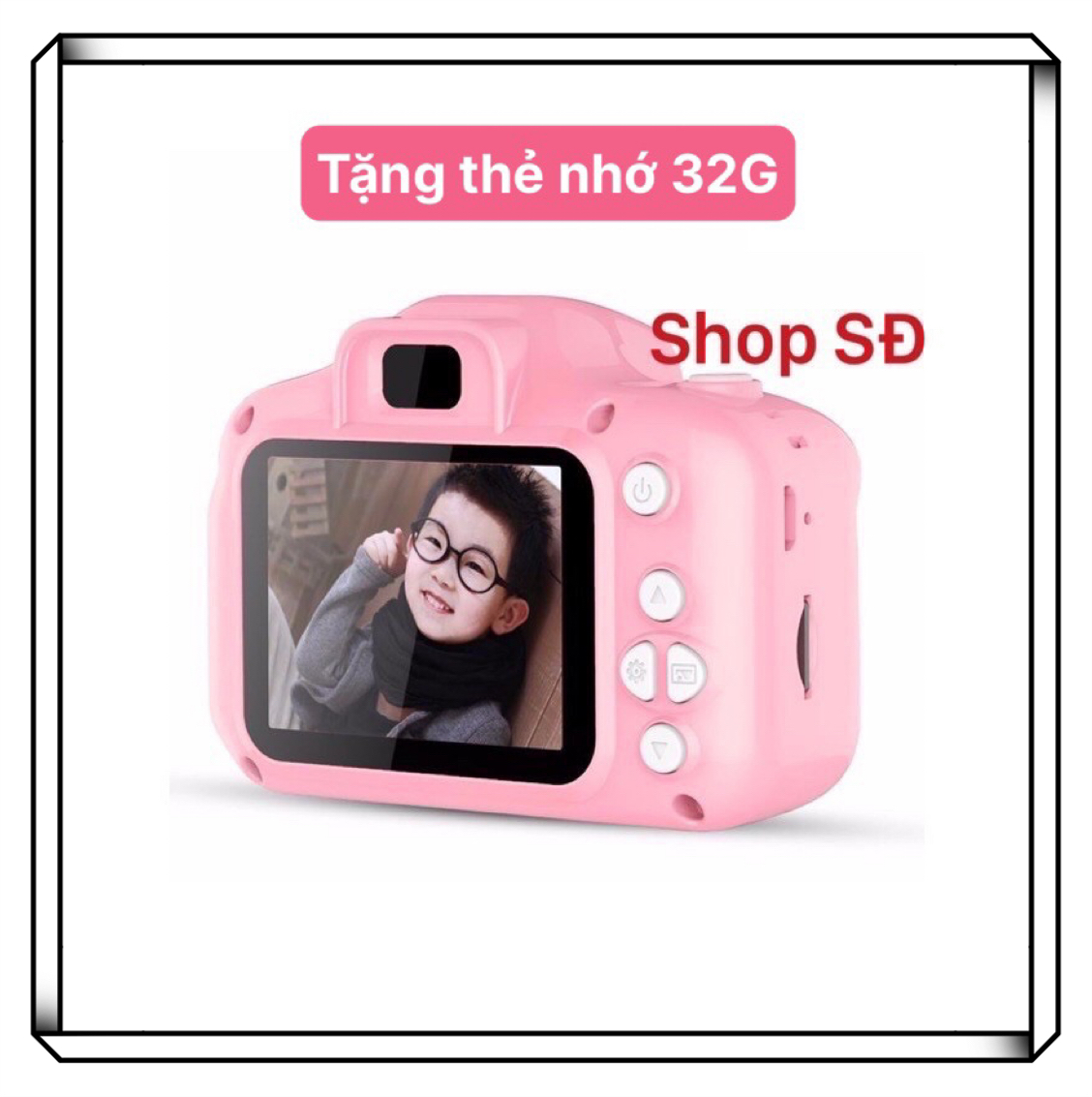 Máy chụp hình màu hồng dành cho bé gái - tặng thẻ nhớ 32G