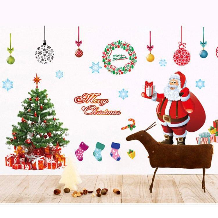 Decal dán tường Noel, tranh dán tường nhiều mẫu tổng hợp, trang trí phòng ngủ, phòng khách