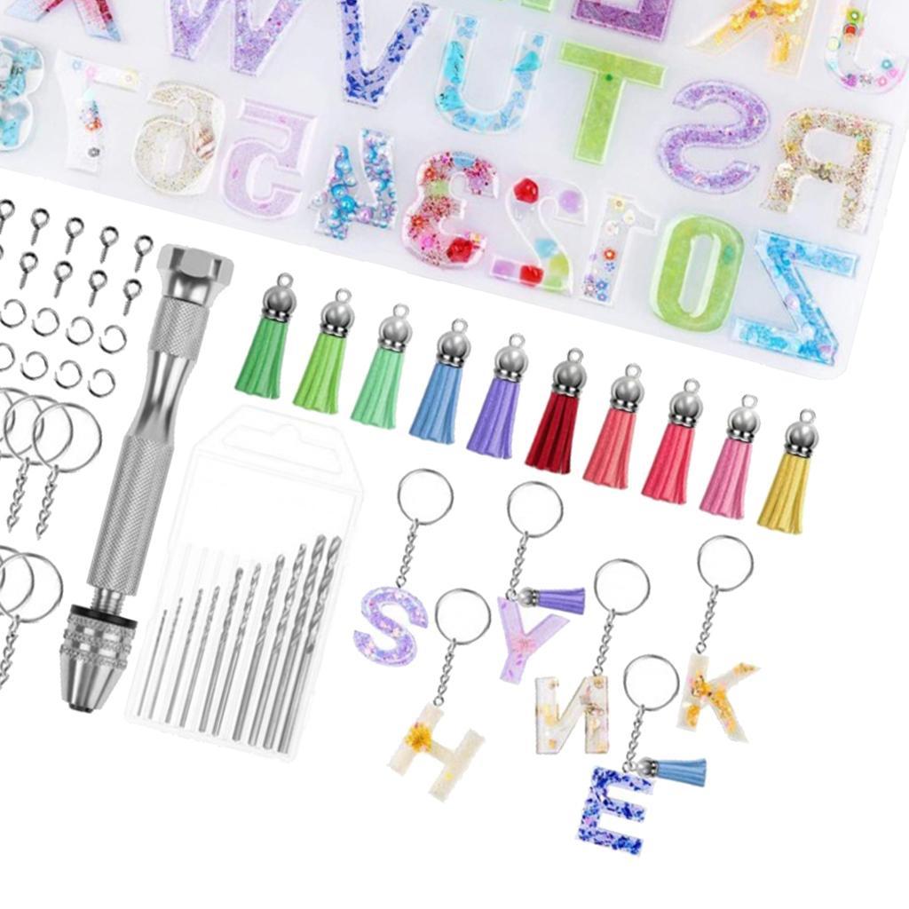 172pcs Kit Resin Alphabet Number Silicone Mold DIY Craft Casting Resin Mould Set