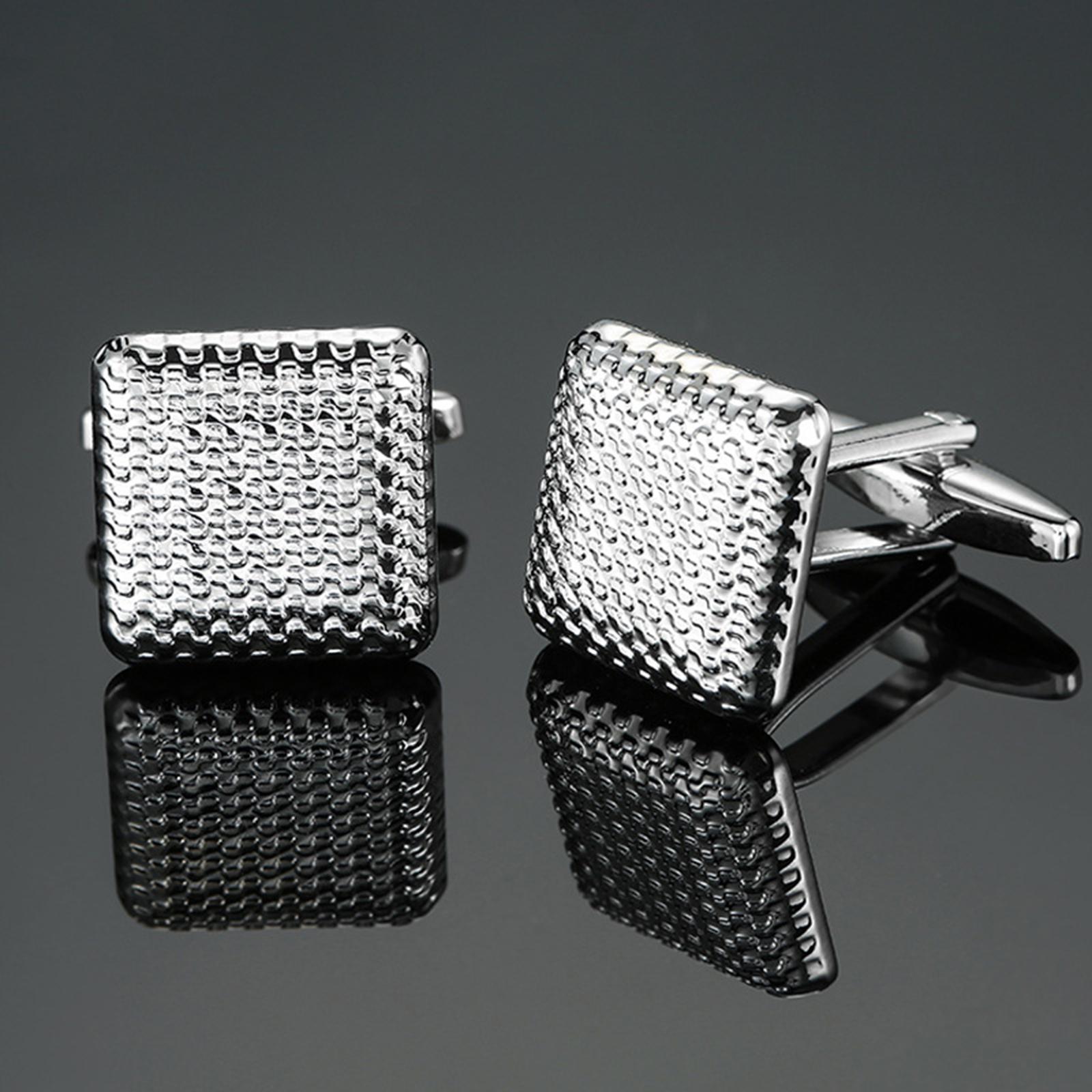 1 Pair Men Square Cufflinks Party Tuxedo Shirt Cuff Links