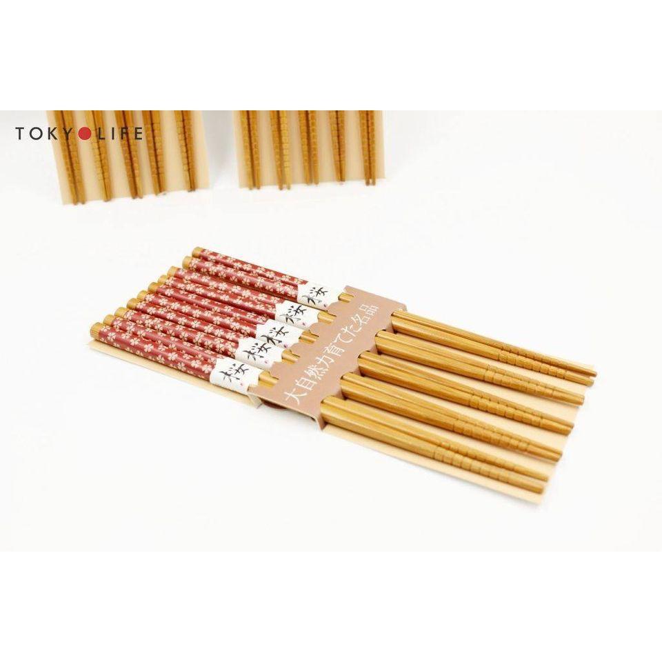 Bộ 5 đũa mẫu hoa đỏ