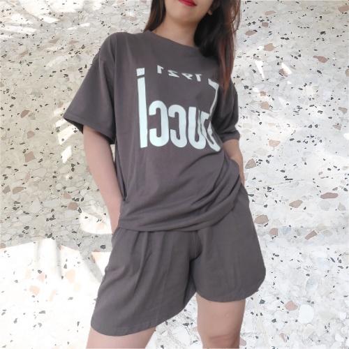 BỘ quần Áo thun tay ngắn in chữ nữ mẫu freesize