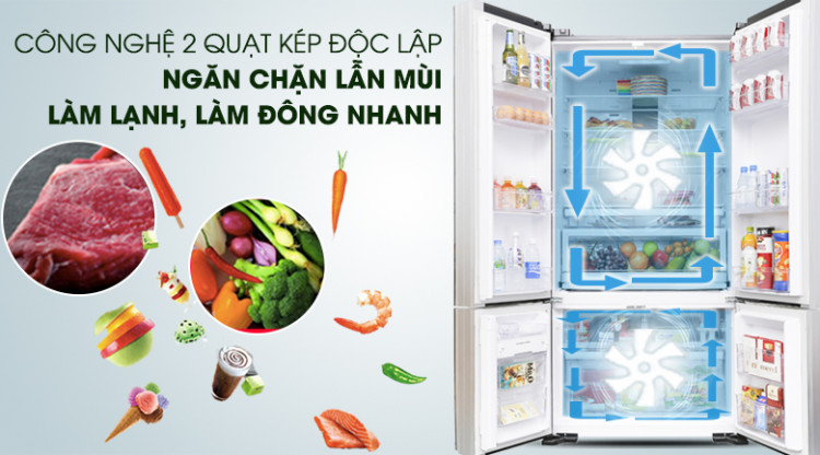 Công nghệ làm lạnh kép hiện đại - Tủ lạnh Hitachi Inverter 640 lít WB800PGV5 GBK Công nghệ làm lạnh kép hiện đại - Tủ lạnh Hitachi Inverter 640 lít WB800PGV5 GBK