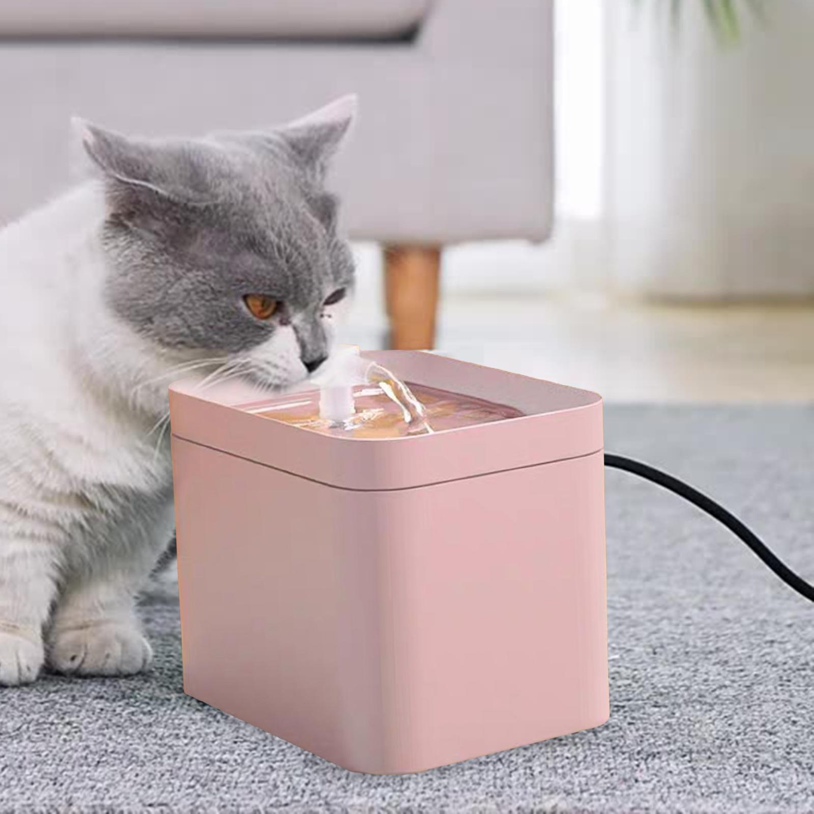 1.5L Cat Water Fountain Water Dispenser Puppy Kitten USB Indoor  Pink