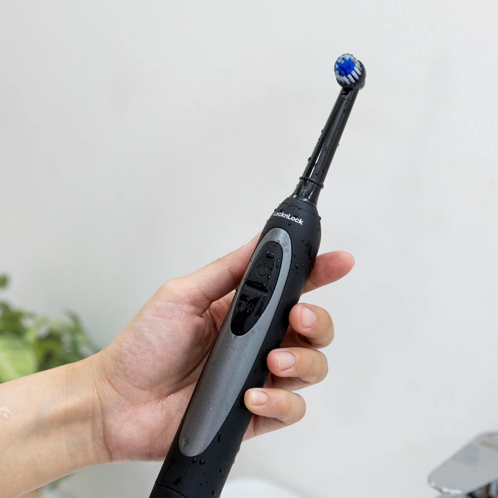 Bàn chải đánh răng điện LocknLock Smart oscillating electric toothbrush ENR626BLK - 3 chế độ, đế sạc cảm ứng, chống nước - Màu đen - Hàng Chính Hãng