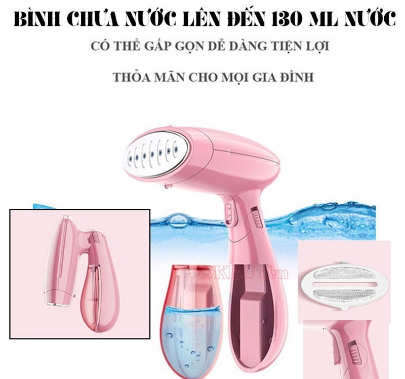 BÀN LÀ HƠI NƯỚC CẦM TAY 1500W ỦI PHẲNG MỌI LOẠI VẢI  - HÀNG CHÍNH HÃNG