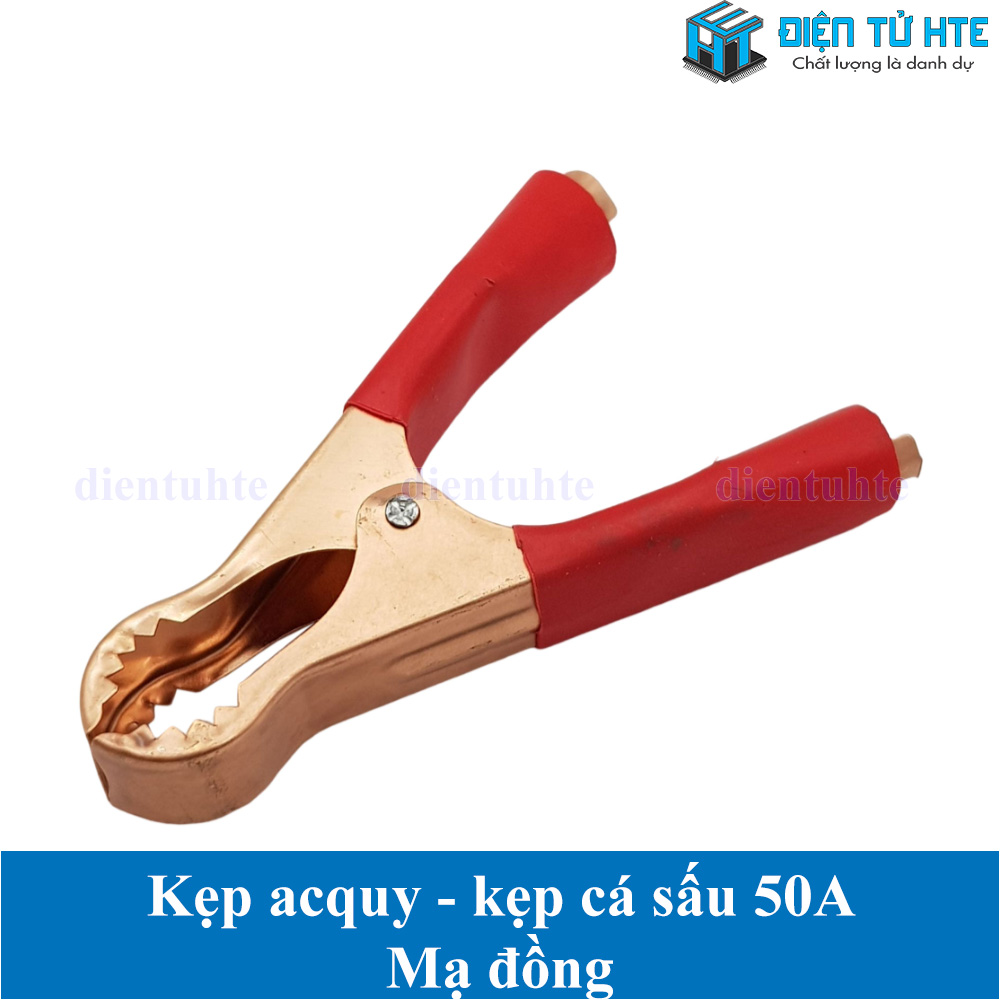 Bộ 2 cái Kẹp cá sấu - Kẹp ắc quy 50A 80mm Mạ đồng