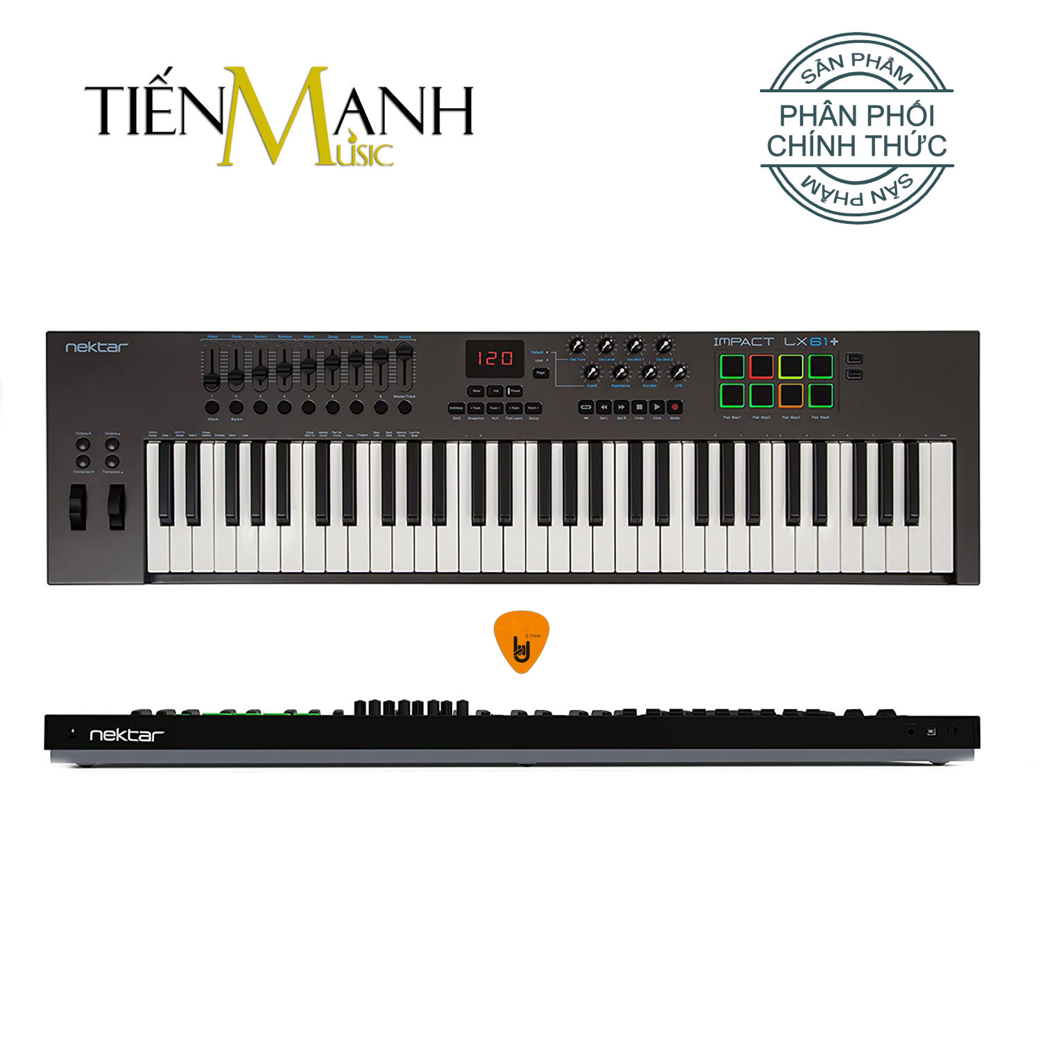 Nektar LX61+ Midi Keyboard Controller 61 Phím Cảm ứng lực Bàn phím sáng tác - Sản xuất âm nhạc Producer LX61 Hàng Chính Hãng - Kèm Móng Gẩy DreamMaker