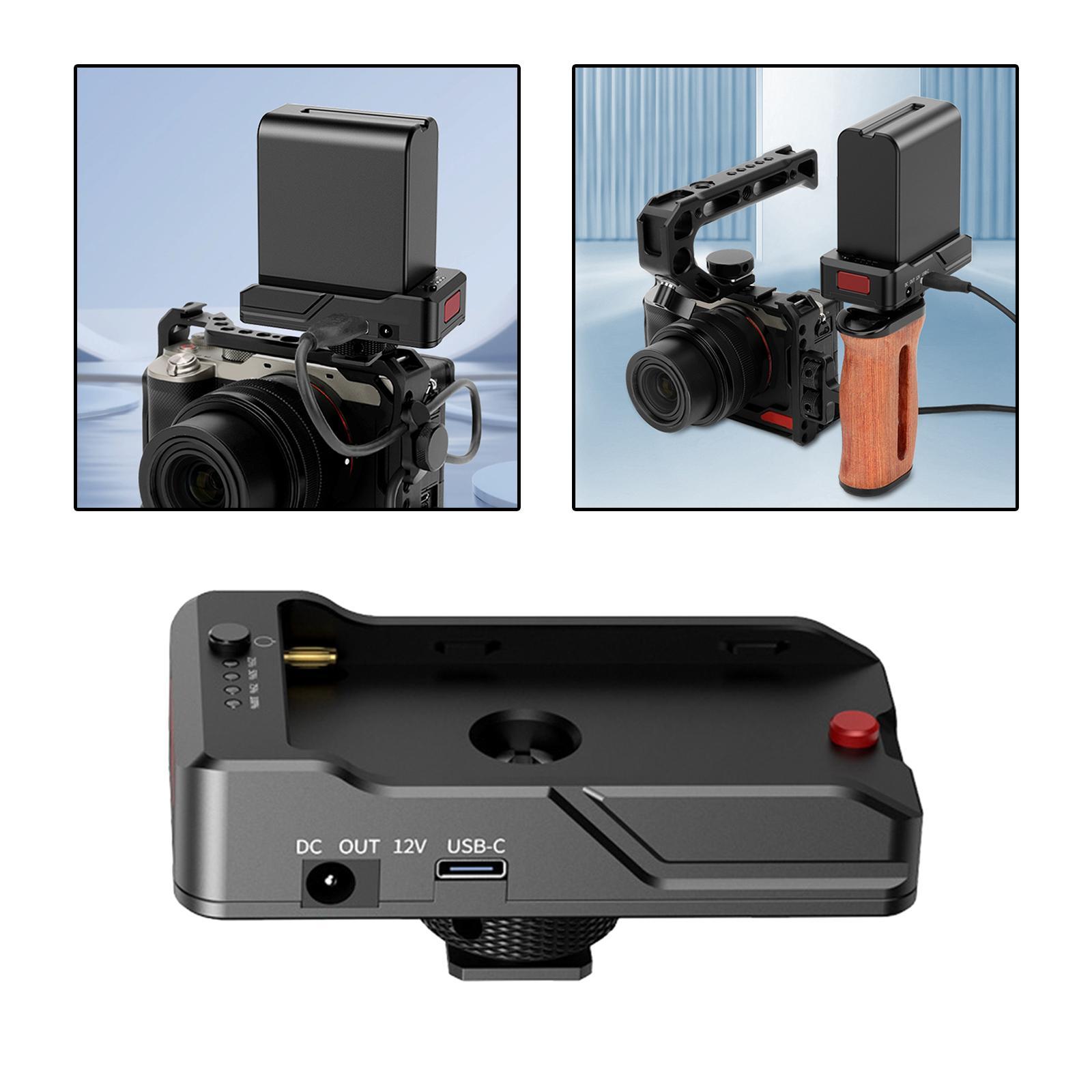 Metal NP F Battery Adapter Plate LED Battery Indicator Power Adapter Support